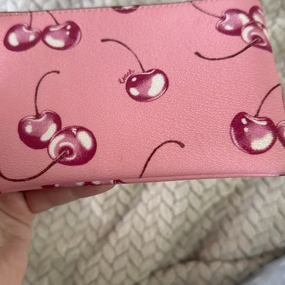 Coach Cherry Corner Zip Wristlet - Picture 4 of 5